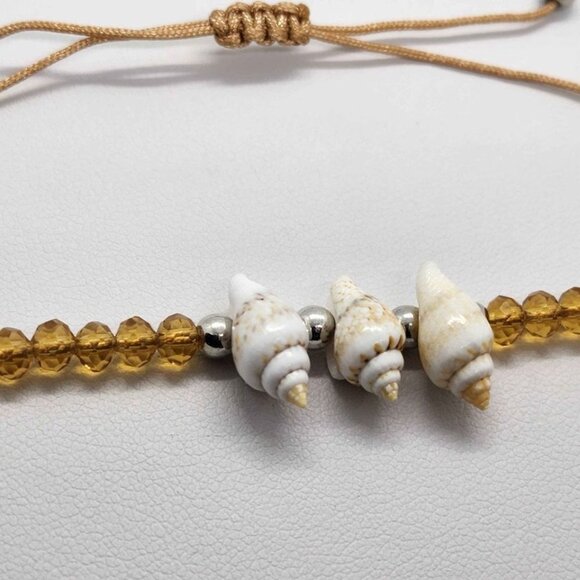 NEW 3 Seashell with BROWN Bracelet - Picture 2 of 4